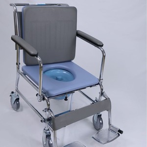 Four-Wheel Functional <b>Commode</b> <b>Chair</b> Aluminum Alloy Lightweight With Toilet For Elderly And Disabled - Product Image 2