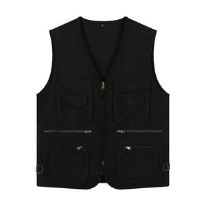Gilet de pêcheur multi-poches pour homme, 100% coton, pour l'escalade, la pêche, la randonnée, le journalisme, la photographie, le camping - Product Image 4