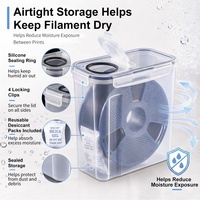 Kit de 8 boîtes de rangement transparentes pour filament avec couvercles à clipser et sachets de protection intérieurs, anti-poussière et anti-humidité pour imprimante 3D