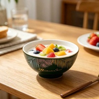Soupière en porcelaine américaine écologique Shunyao, motif végétal japonais, design élégant et minimaliste, compatible lave-vaisselle et four, pour la cuisine