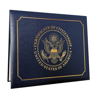 Tùy chỉnh chúng tôi Công Dân giấy chứng nhận chủ vàng lá logo da bìa các tông nhập tịch tài liệu đệm chủ nộp hồ sơ - Product Image 1