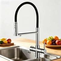Robinet de cuisine en laiton à 3/4/5 voies avec filtre à eau, finition polie, mélangeur eau chaude et froide pour cuisine/hôtel – Approvisionnement direct usine