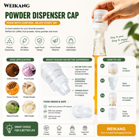 Couvercle doseur de poudre en plastique personnalisé, portable, pour bouteille de boisson, stockage de poudre, distributeur d'assaisonnement, avec ouverture à clapet et trou de tamisage