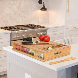Tre thớt với container gỗ thớt với ngăn kéo tre thớt với container - Product Image 6