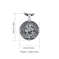 Cnyisunni — collier Vintage en argent Sterling 925 pour homme, accessoire surdimensionné, bijoux Saint George