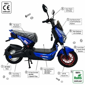 Monopattino Elettrico MTBGO con Barra Anticaduta Avvolgente, Bauletto, Motore al Mozzo, Freno a Disco - Moto Elettrica all'Ingrosso per Uomo - Product Image 2