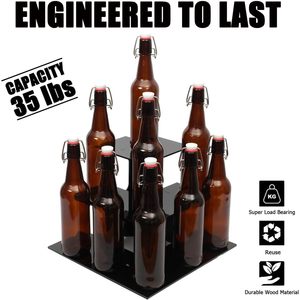 Wine Rack 3 Tier Desktop Display <b>Stand</b> For Party Beverage Storage Rectangle Shape - Product Image 3