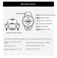 Compteur de vitesse de moto intelligent avec alarme, clignotants, capteur de freinage, lumière LED, étanche, économie d'énergie, télécommande, antivol arrière