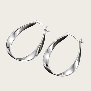 Pendientes de Aro Clásicos UM Jewelry, Plateados, Forma Geométrica, Joyería para Mujer, Aniversario, Fiesta - Product Image 1