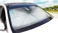Parasol de voiture pliable promotionnel personnalisé en gros avec revêtement argenté anti-UV et impression de logo