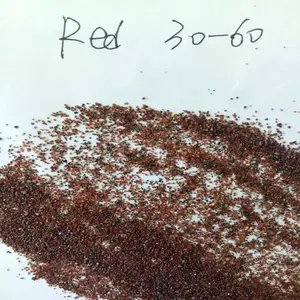 Haixu Schuurmiddelen Leveren 30 60 20 40 80 100 Mesh Rode Natuurlijke Zware Minerale Waterjet Ontploffingsmedia Granaat Zand 100 Grutten