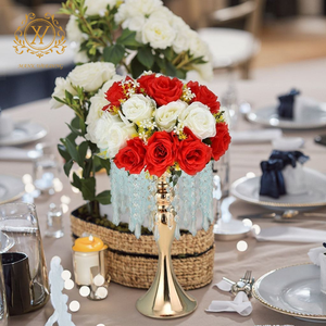 Bàn Đám Cưới Trung Tâm Hạt Rèm Hoa Đứng Trang Trí Pha Lê Vàng Kim Loại Hoa Đứng Đồ Trang Trí - Product Image 3