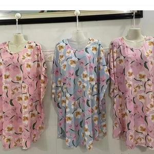 ชุดนอนผ้าไหม<span class=keywords><strong>นม</strong></span>คอกลมแขนสั้นโอเวอร์ไซส์สำหรับผู้หญิง, ชุดนอนผ้าฝ้ายลำลองใส่นอนสำหรับใส่อยู่บ้าน - Product Image 4