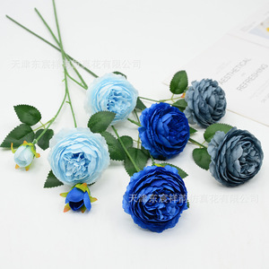 Roses artificielles Dongchen Crafts, ranunculus à 3 têtes, tige unique, décoration de mariage et de maison, fleurs en soie - Product Image 4
