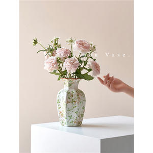 Jarrón de Cerámica Zhouzhou, Octagonal, Estilo Chino Tradicional, Jarrón Decorativo para Flores, para Sala de Estar y Entrada - Product Image 2