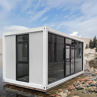 Casa Contenedor Prefabricada de 20 Pies, Modular, de Acero, con Pared de Vidrio, para Cabaña o Estudio en la Orilla del Lago, Aislada de la Red