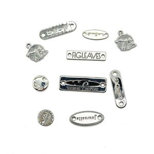 Custom Engraved Metal logo Blank Metal <b>Name</b> hang <b>Tag</b> Brand Plate Pin Sticker Label Metal Purse <b>Tags</b> for Bags and Handbag - Product Image 2