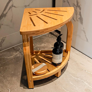 Siège de douche d'angle étanche avec étagère de rangement pour salle de bain - Product Image 2