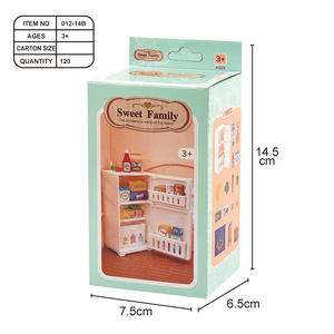 Accessoires de maison de poupée décoration enfant semblant jouer jouets éducatifs 1/12 <span class=keywords><strong>miniature</strong></span> mini meubles réfrigérateur avec nourriture - Product Image 5
