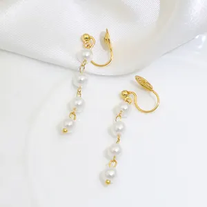 Korean version pearl earrings female temperament retro mosquito coil ear clip ear piercing ear accessories famous girl design