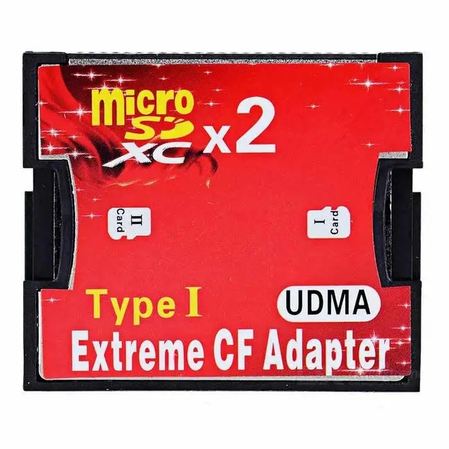 Dual Slot TF or MicroSD Micro SD to Type I Compact Flash Card CF Reader Adapter for Nikon Cannon Camera
