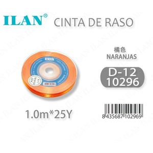 ริบบิ้นผ้าซาตินอิลัน 1.0 ม. 25 หลา สีส้ม D12 - Product Image 3