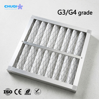 Boîte de pré-filtration de 4 pouces de profondeur, plissée MERV 8, pour ventilation commerciale AHU, filtre à air à surface étendue avec cadre galvanisé