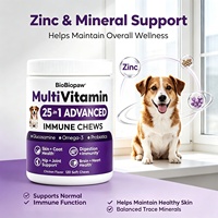 Complément multivitaminé 25-en-1 pour chiens sous forme de bouchées molles avec glucosamine, chondroïtine, MSM, oméga-3 et probiotiques pour la peau, le pelage, la digestion et le soutien immunitaire