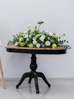 Decoración de Flores Artificiales de Seda Hechas a Mano en Verde, Azul y Blanco, Duraderas, para Fondo de Boda, Arco, Mesa, Alquiler para Fiestas, Decoración de Escaparates