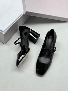 Zapatos de Vestir Jimmy para Mujer, con Punta Cuadrada, Estilo Mary Jane, Correa con Hebilla, Detalle de Perlas, Tacón Grueso y Cómodo - Product Image 3