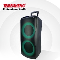 Altavoces de Fiesta Dobles de 8 Pulgadas y 1000w con Micrófono, Karaoke Activo para Exteriores, Altavoz Portátil con Luz LED