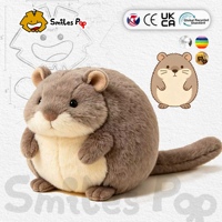 Boneka Hamster Abu-abu Kustom Bahan Aman Tidak Beracun Mainan Boneka Isi Dakron Bersertifikat CE UKCA Mainan Lembut untuk Anak-anak untuk Suvenir Lucu
