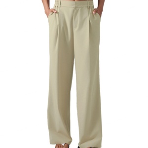 Pantalon large pour femme, coupe ample, couleur unie, personnalisé OEM, pour un style décontracté et streetwear - Product Image 1