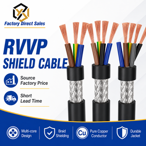 Cable Eléctrico Flexible Blindado de Cobre RVVP H05vv-f AWM 2464 de <span class=keywords><strong>0</strong></span>.3mm, <span class=keywords><strong>0</strong></span>.5mm, <span class=keywords><strong>0</strong></span>.75mm, 1.5mm, 2.5mm, 4mm, 3/4/5/6 Núcleos, 24AWG, 22AWG - Product Image 1