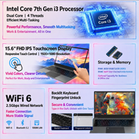 Notebook PC Layar Sentuh 15.6 inci, Prosesor i3 Generasi ke-7, RAM DDR3 8GB/16GB, SSD 128GB-1TB, Baterai 5000mAh, Layanan Grosir & OEM