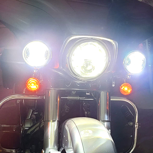 Feux auxiliaires LED 4,5 pouces, projecteurs antibrouillard, feux de croisement avec boîtier, clignotants pour <span class=keywords><strong>Harley</strong></span> Touring Road King - Product Image 3