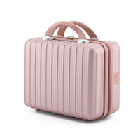 Sacs cosmétiques portables écologiques en gros avec fermeture éclair, mini trousse de maquillage rigide en ABS de 14 pouces pour bagages