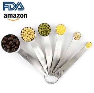 Cucharas Medidoras Premium de Acero Inoxidable 18/<span class=keywords><strong>8</strong></span>, Juego de Cucharas Medidoras y <span class=keywords><strong>Tazas</strong></span>, Cucharón Pequeño con Medidas Métricas - Product Image 1