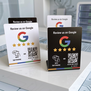 Support d'affichage personnalisé avec code QR, puce NFC, carte PVC sans contact, carte de membre, carte cadeau Google Play, support de lecture par balayage - Product Image 1