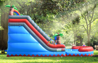 Toboggan gonflable extérieur de 20 pieds de haut, équipement de location pour fêtes d'enfants, toboggan aquatique gonflable