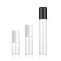 Vente en gros de bouteille de rouleau de parfum d'huile essentielle 3ml 5ml 10ml rouleau en verre clair sur la bouteille avec la boule de rouleau en métal et le chapeau en plastique