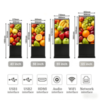 Pantalla Digital LCD HD de 43-65 Pulgadas para Interiores, Kiosco Publicitario con WiFi/USB/CMS, Pantalla Táctil 1080P, SSD de 512GB, Texto