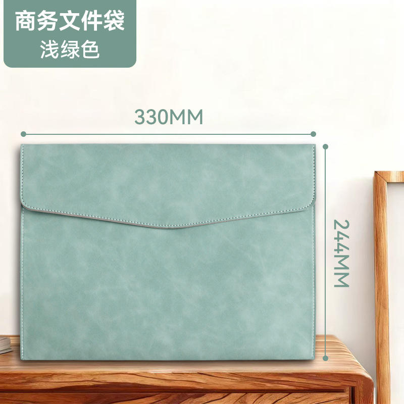 A4-กระเป๋าเอกสารสัมผัสผิว-สีน้ำเงินเรโทร