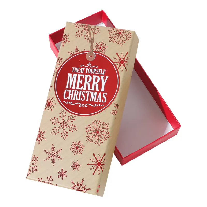 クリスマスボックス包装高級クラフト段ボールクリスマスカスタムロゴ再生紙包装