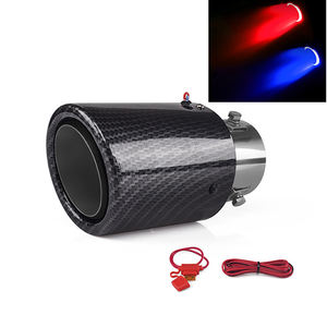 Auto Universele Led Lamp Koolstofvezel Patroon Uitlaatpijpen Auto Uitlaat Met Licht - Product Image 1