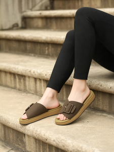 Phụ Nữ Của Mùa Hè Mới Thời Trang Giản Dị Dép Phẳng Mềm Da Đế Sáng Slip-On Đóng Cửa Ngoài Trời Nền Tảng Phong Cách Thoáng Khí - Product Image 5