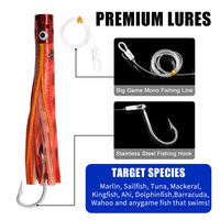 Leurre de pêche à la traîne 18CM 52.5G pour la pêche en haute mer de gros poissons, avec têtes jet et jupes de pieuvre, pour la pêche au mahi-mahi