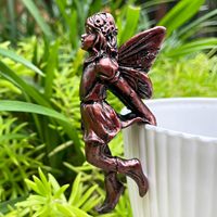 OEM 4 Pcs Miniature Fée Figurines Pot De Fleur Huggers Mini Résine Ange Volant Sculpture Jardin Accessoires Jardinière Pot Cintre