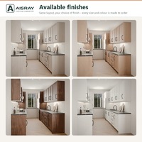 Meuble de cuisine en contreplaqué avec portes en mélamine, aménagement Shaker, dimensions personnalisées, livraison en kit et rangement coulissant