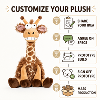 Peluche girafe personnalisée en coton PP et polyester, brodée, tissu super doux, anti-stress, fabrication directe, OEM ODM